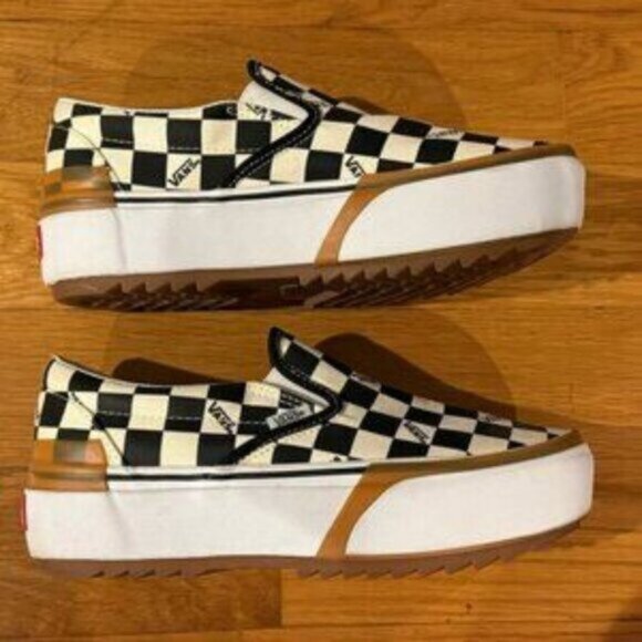 VANS Era Stacked Checkerboard Slip On Canvas Shoes - Picture 3 of 6